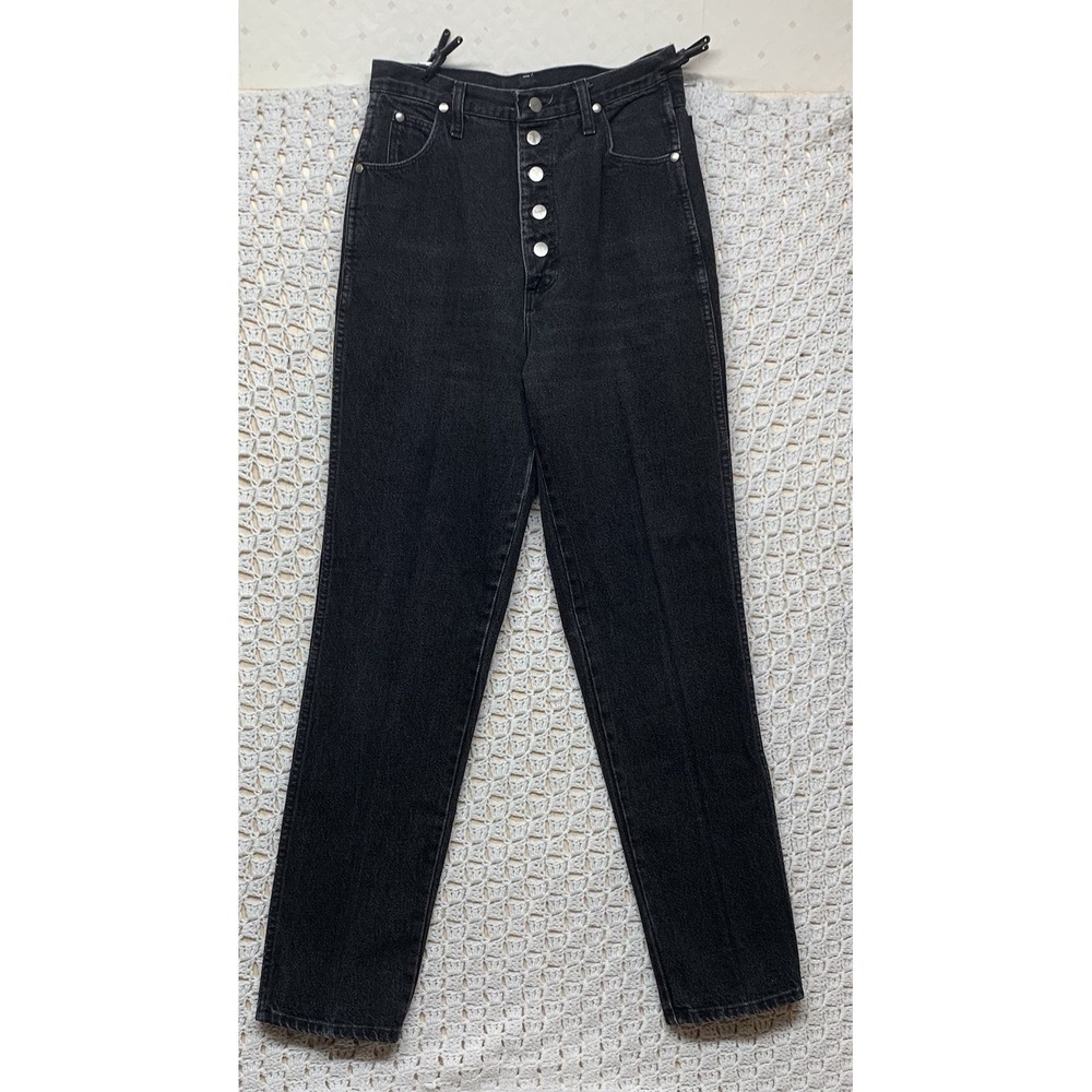 VTG 80s Wrangler Jeans Women‎ 11/12 X34 Black Western 26MWSDB Button Fly W28 L34